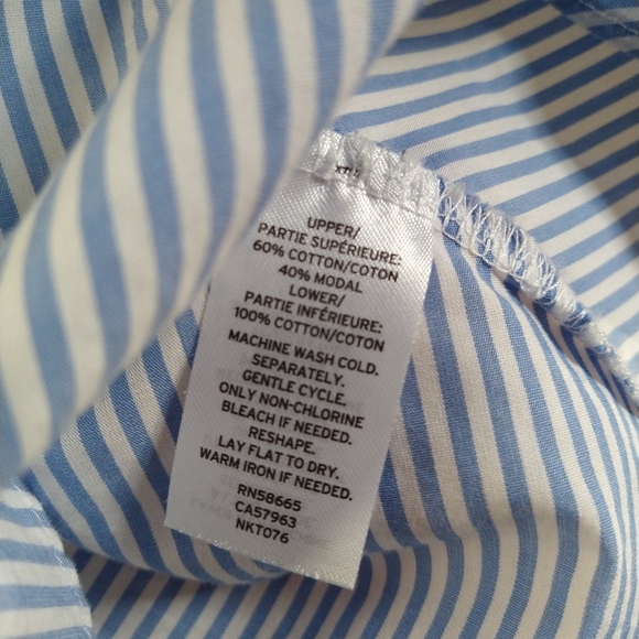 White & Blue Ruffled Top - Picture 5 of 6